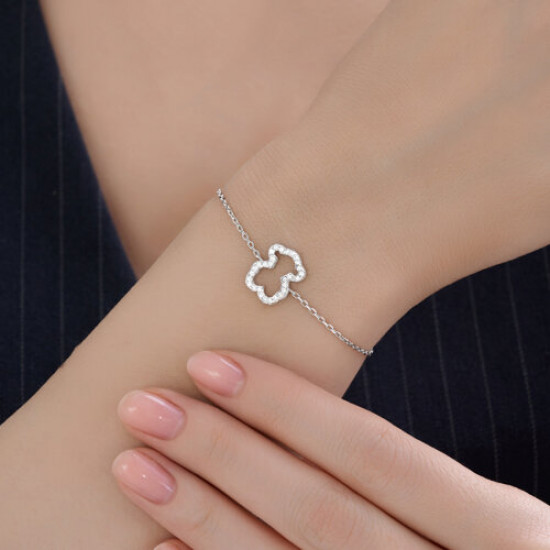 Браслет из серебра с фианитами