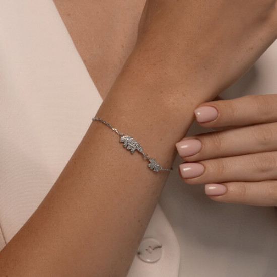 Браслет из серебра с фианитами