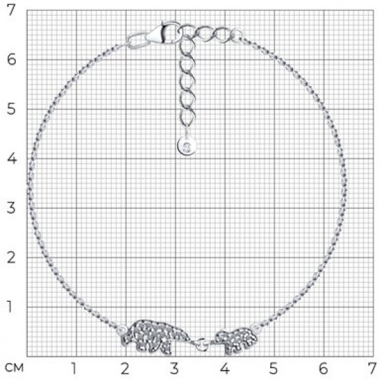 Браслет из серебра с фианитами