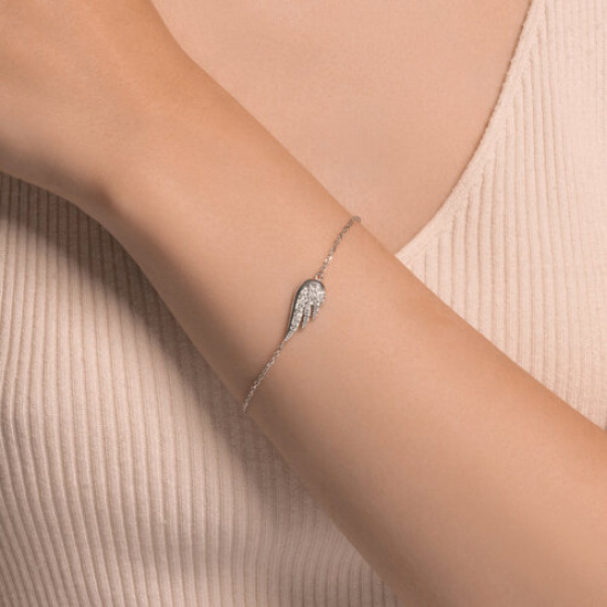 Браслет из серебра с фианитами