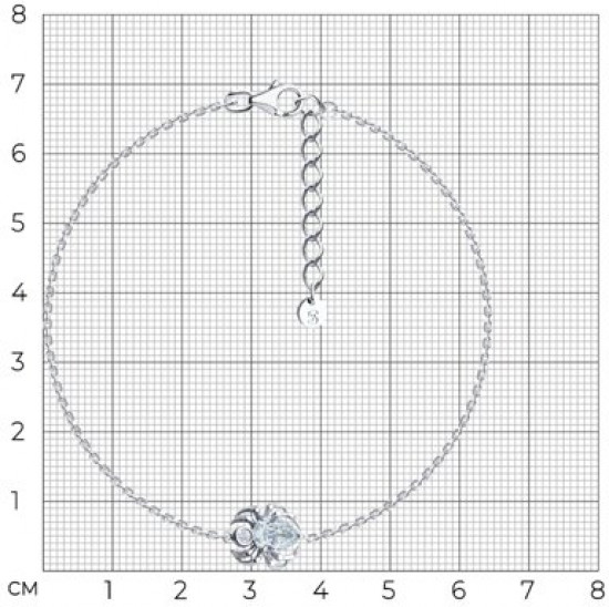 Браслет из серебра с фианитами