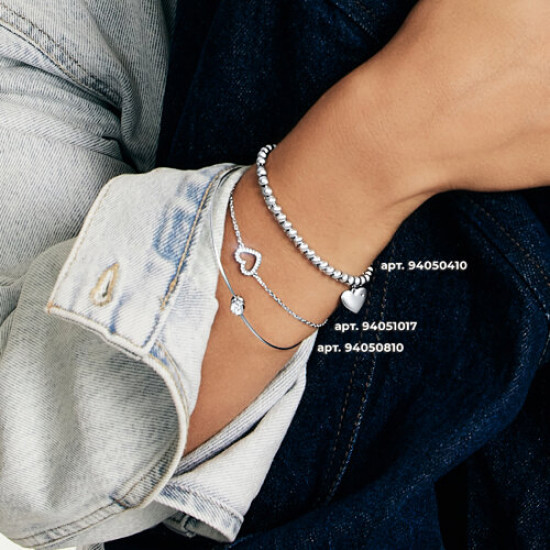 Браслет из серебра с фианитами