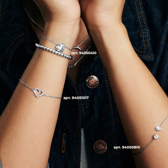 Браслет из серебра с фианитами