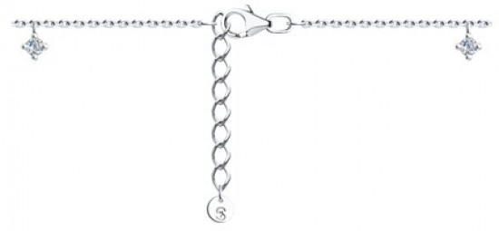 Браслет из серебра с фианитами