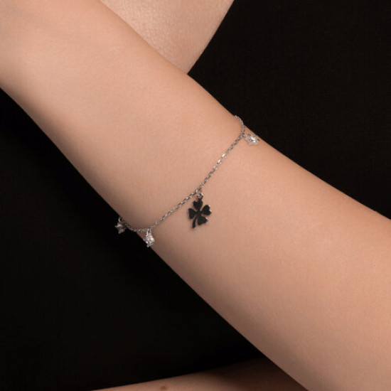 Браслет из серебра с фианитами