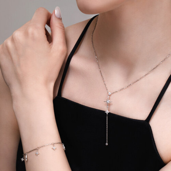 Браслет из серебра с фианитами