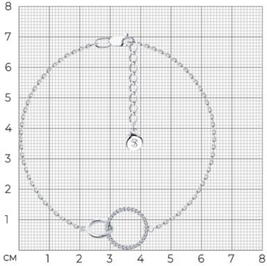 Браслет из серебра с фианитами