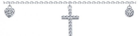 Браслет из серебра с фианитами