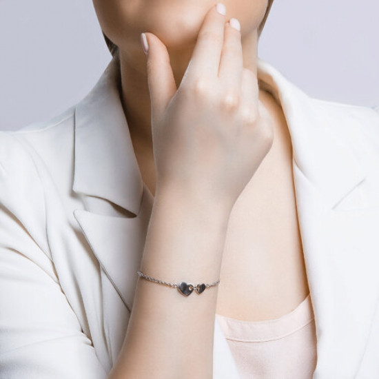 Браслет из серебра с фианитами