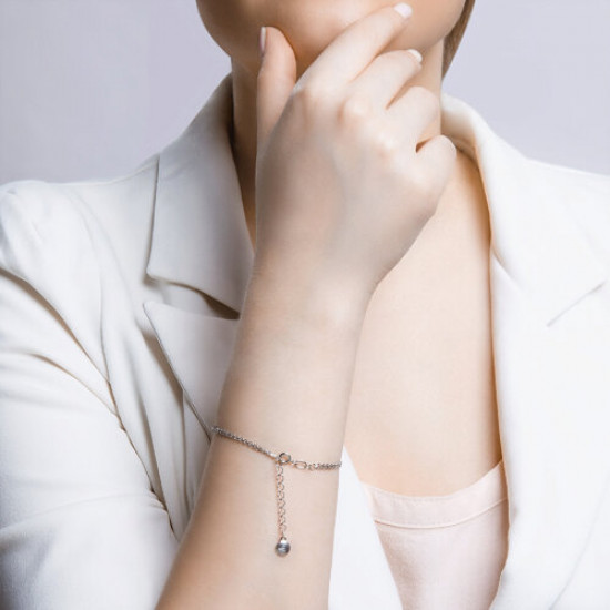 Браслет из серебра с фианитами