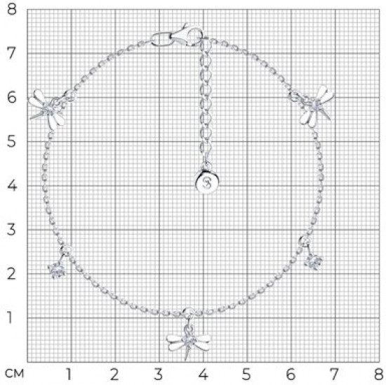 Браслет из серебра с фианитами