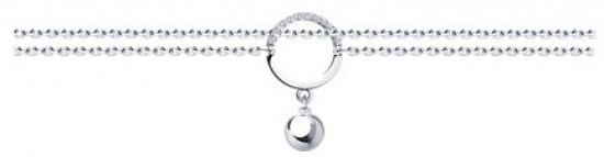 Браслет из серебра с фианитами