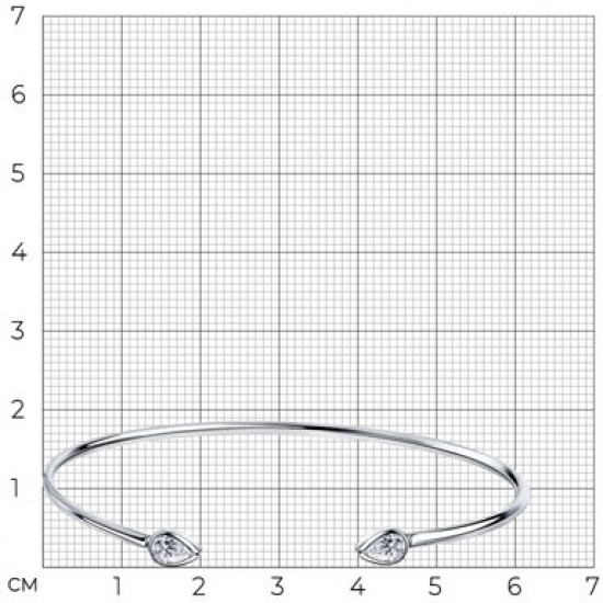 Браслет из серебра с фианитами
