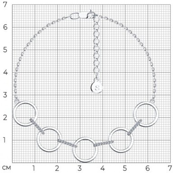 Браслет из серебра с фианитами