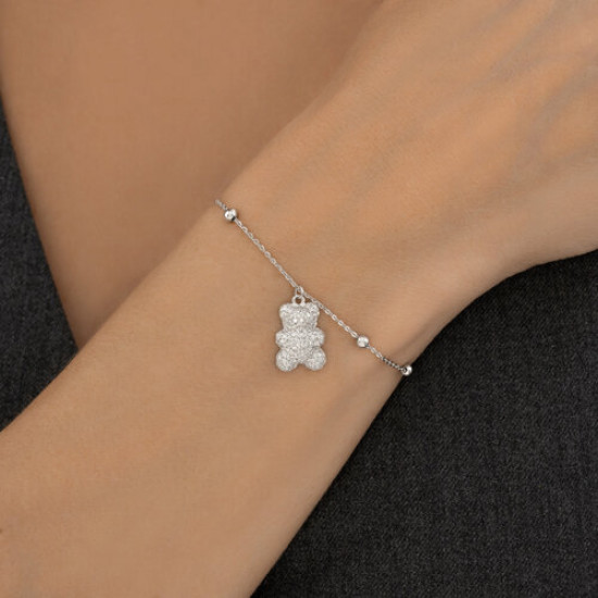 Браслет из серебра с фианитами