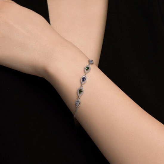Браслет из серебра с фианитами