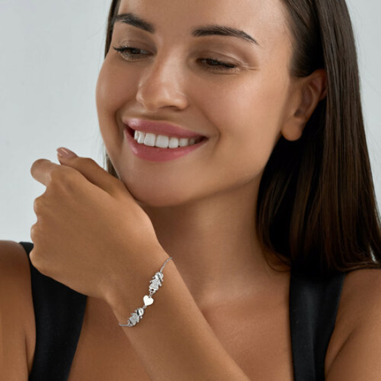 Браслет из серебра с фианитами