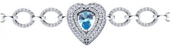 Браслет из серебра с фианитами