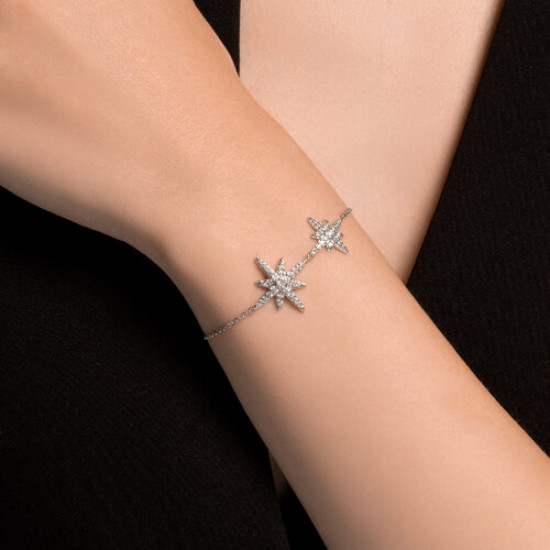 Браслет из серебра с фианитами