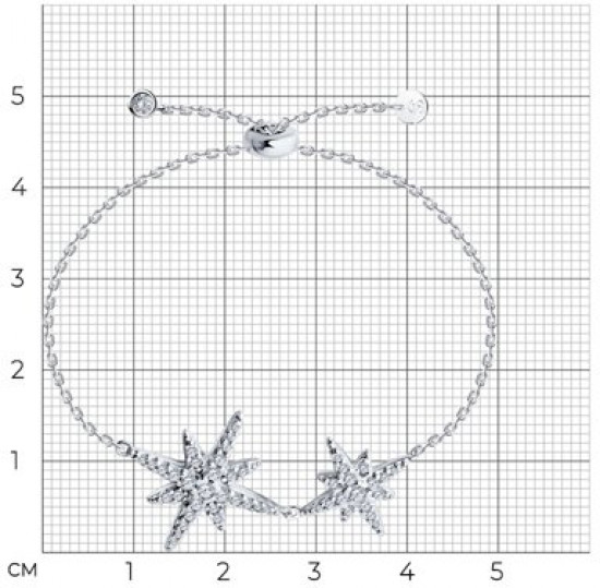 Браслет из серебра с фианитами