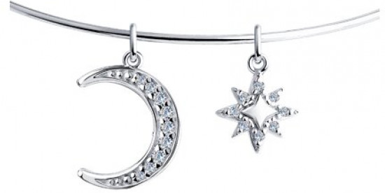 Браслет из серебра с фианитами