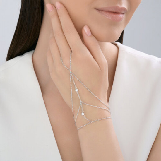 Браслет из серебра с фианитами