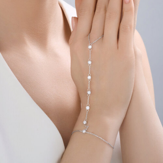 Браслет из серебра с фианитами