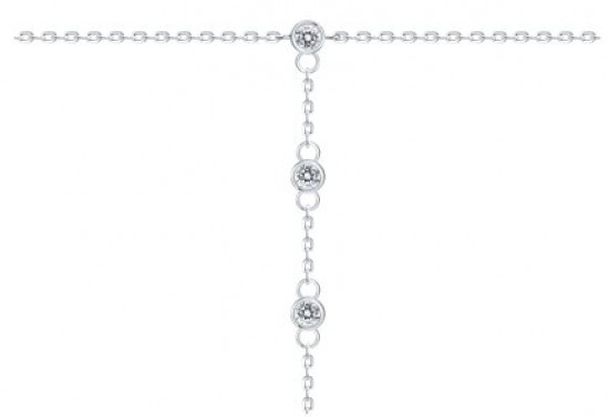 Браслет из серебра с фианитами