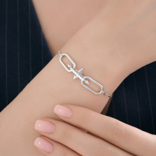 Браслет из серебра с фианитами