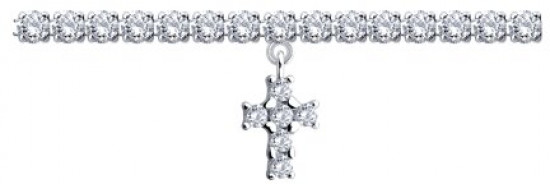 Браслет из серебра с фианитами