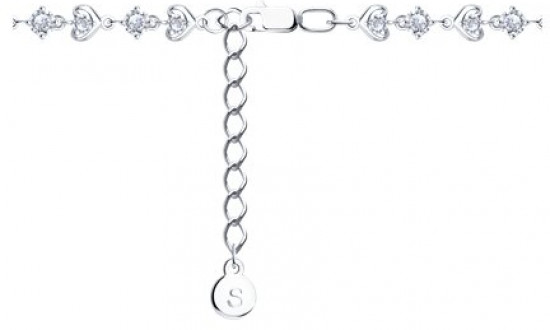 Браслет из серебра с фианитами