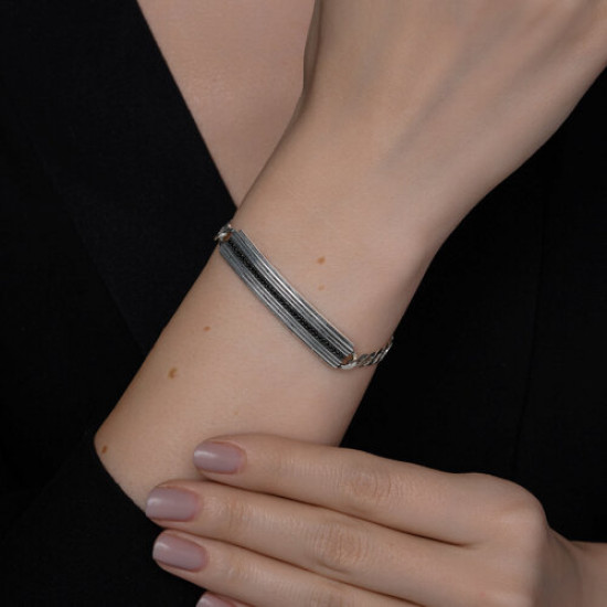 Браслет из серебра с фианитами