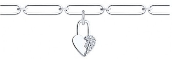 Браслет из серебра с фианитами