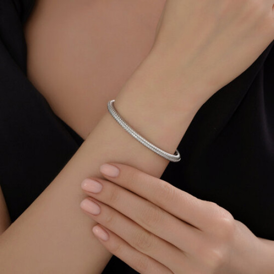 Браслет из серебра с фианитами