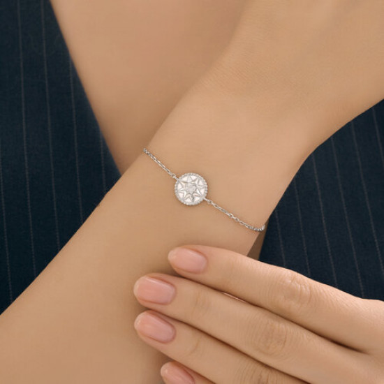 Браслет из серебра с фианитом и эмалью