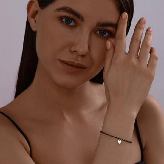 Браслет из серебра с шпинелью и фианитом