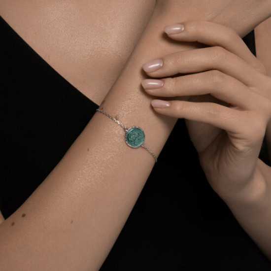 Браслет из серебра с эмалью