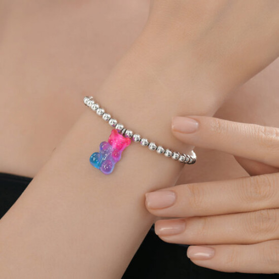 Браслет из серебра со смолой