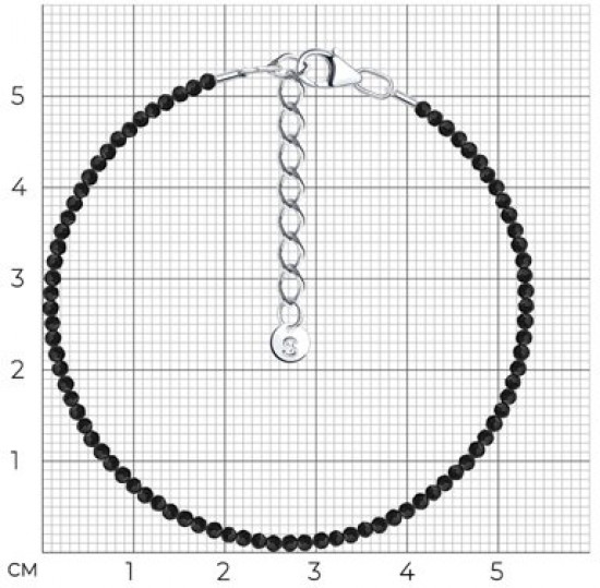 Браслет из серебра со шпинелью