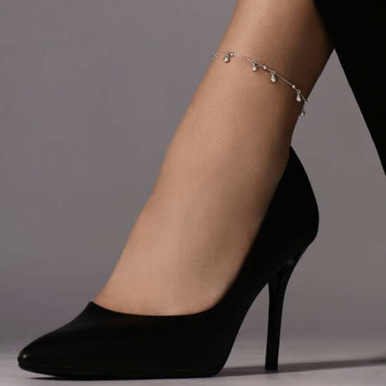 Браслет на ногу из серебра