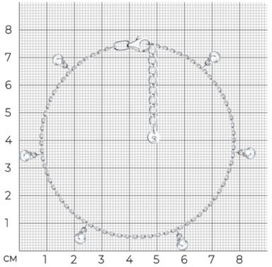 Браслет на ногу из серебра