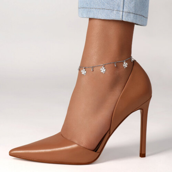 Браслет на ногу из серебра