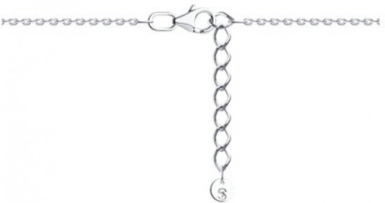 Браслет на ногу из серебра с фианитами