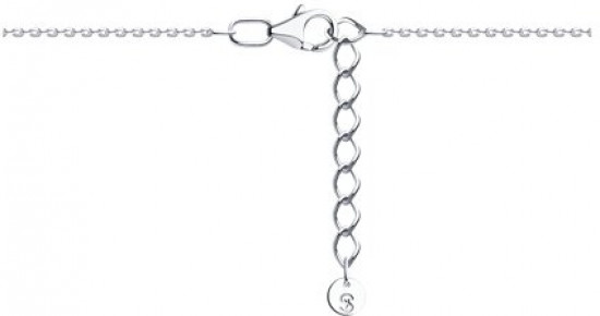 Браслет на ногу из серебра с фианитами