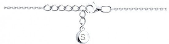 Браслет на ногу из серебра с фианитом