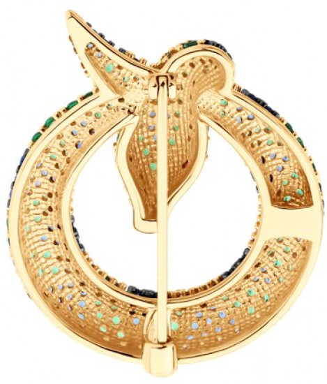 Брошь из серебра с фианитами