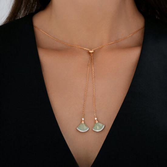 Колье из серебра с фианитами и эмалью