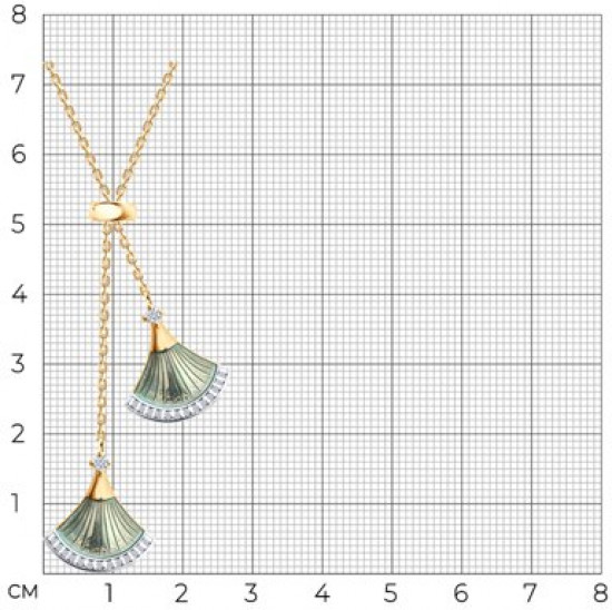 Колье из серебра с фианитами и эмалью