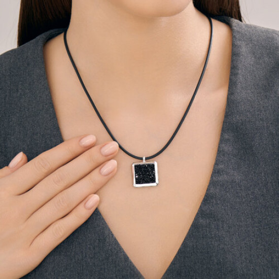 Колье из серебра с кристальной тканью