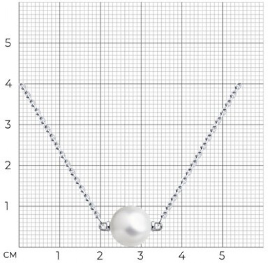 Колье из серебра с синтетическим жемчугом